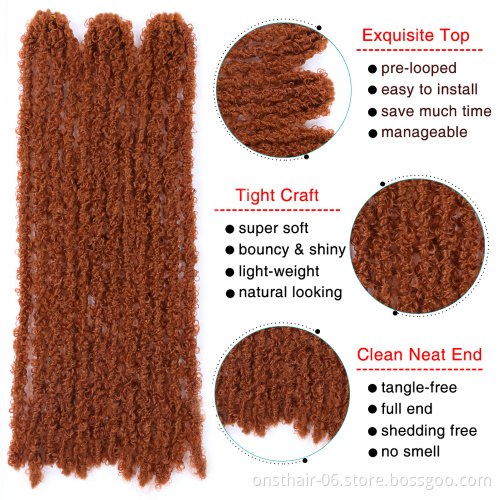 20 inch 65g Faux Soft butterfly locs crochet synthetic braiding hair braids passion twist meche Braid Hair Extension